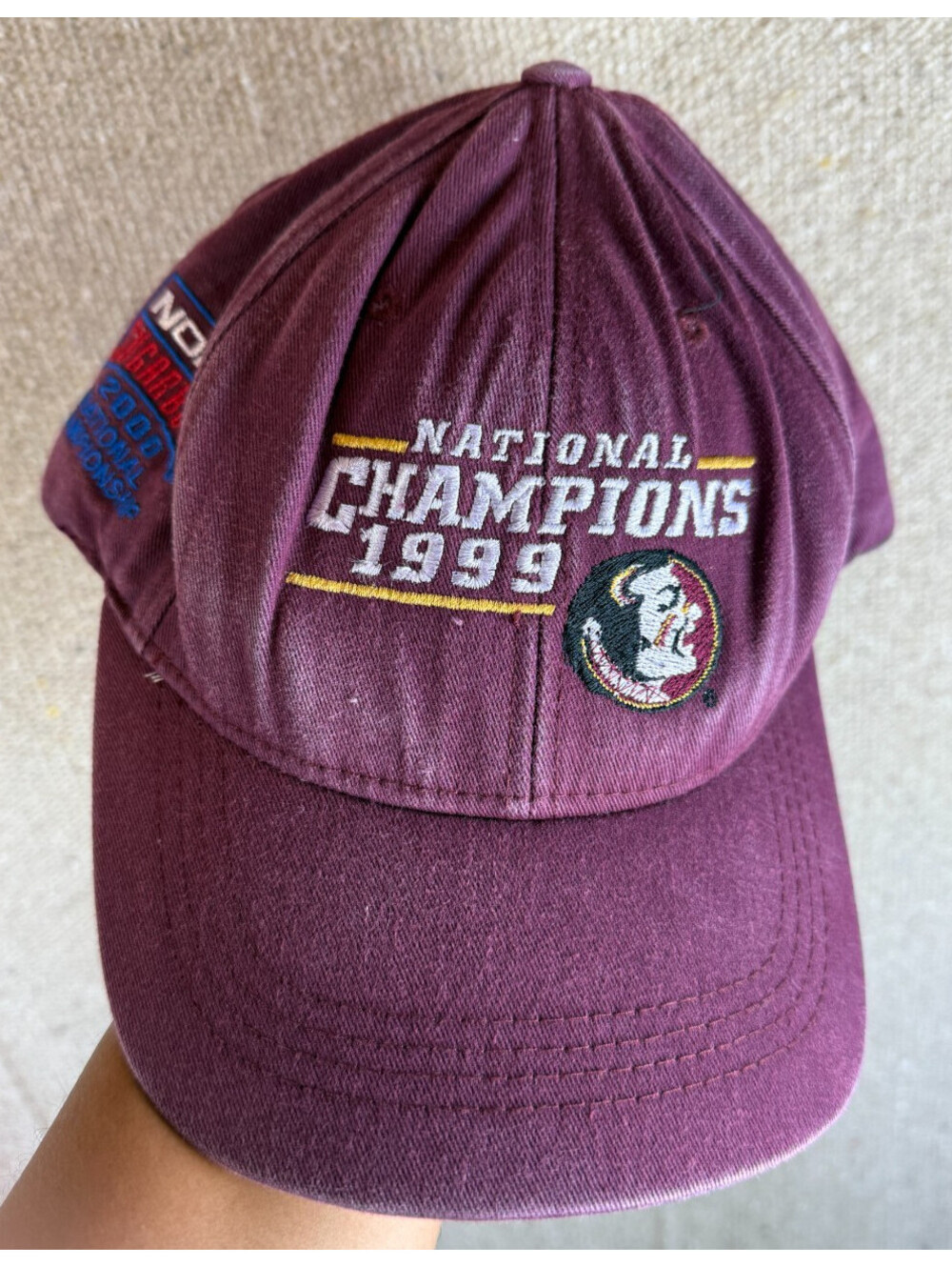 VTG 1999 Florida State Seminoles Burgundy Hat Cap MADE IN USA Snapback One Size
